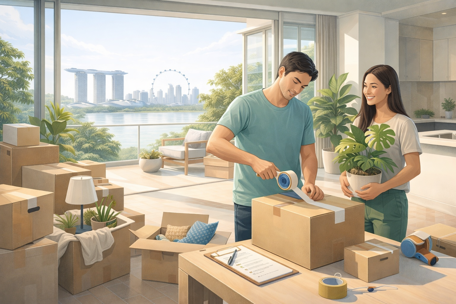Move coordination service Singapore — expat family relocating